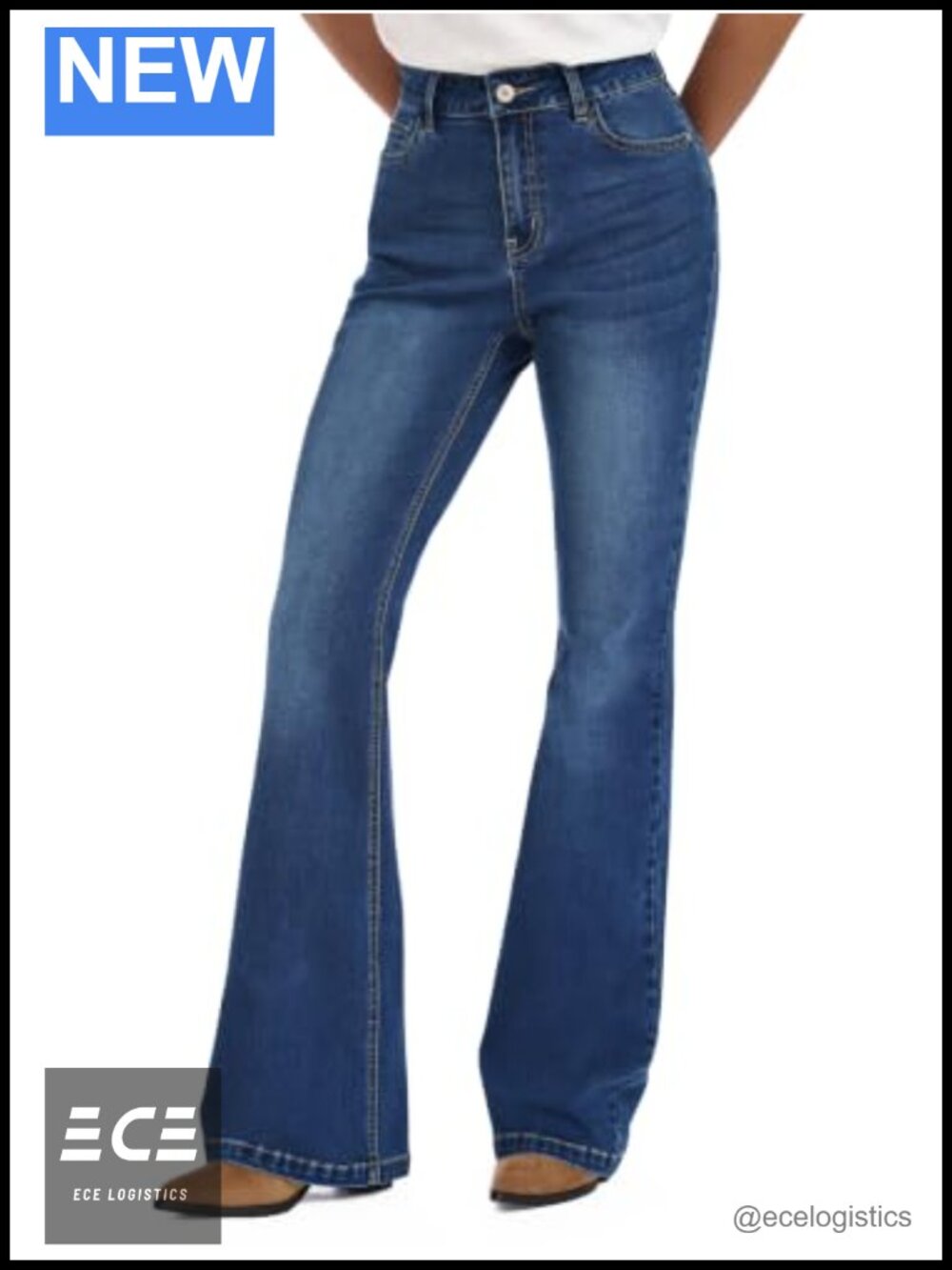 SEVEGO Tall Womens Flare Jeans Curvy Stretch Denim Pants